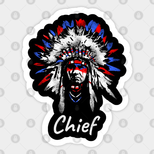 Native American Chief Sticker by Styr Designs